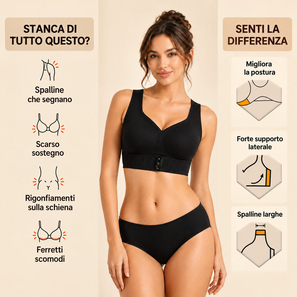 Reggiseno Posturale Sostegno Modellante Donna